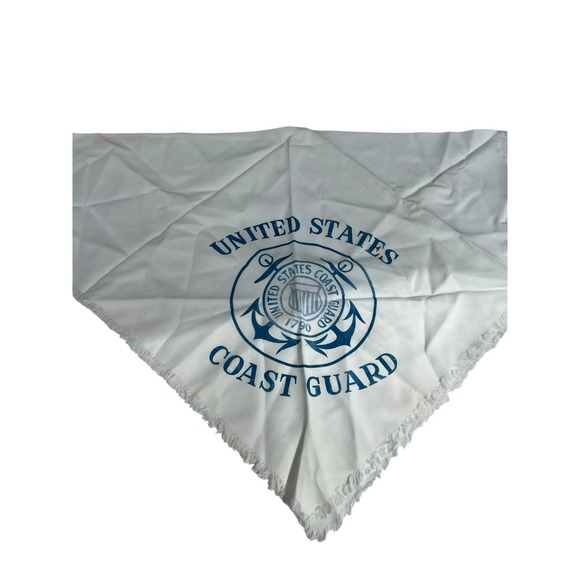 Vintage Accessories - Vintage US Coast Guard Square Scarf Kerchief 27" Stained